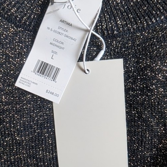 NWT Joie Artima Ruched Sleeve Wool Blend Sweater in Black - Picture 10 of 14